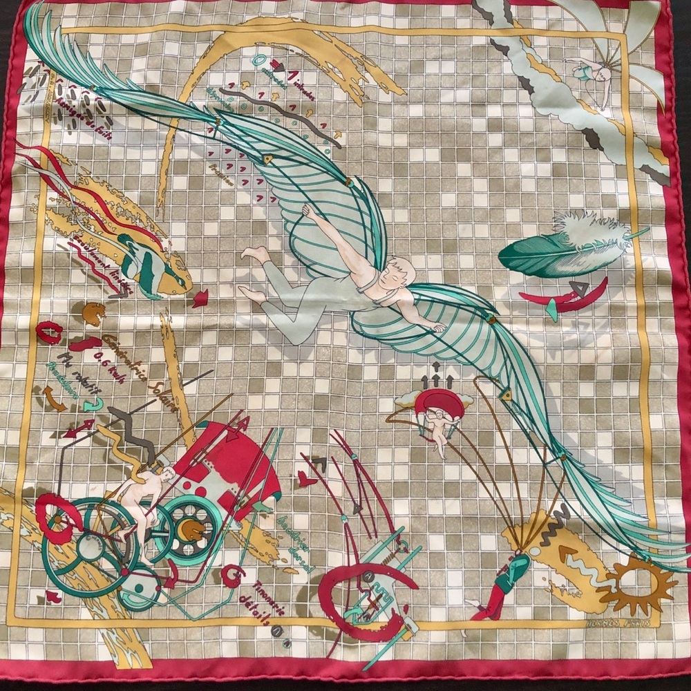 Hermès Petit Carre 45 printed Silk Scarf Reves et Raisons